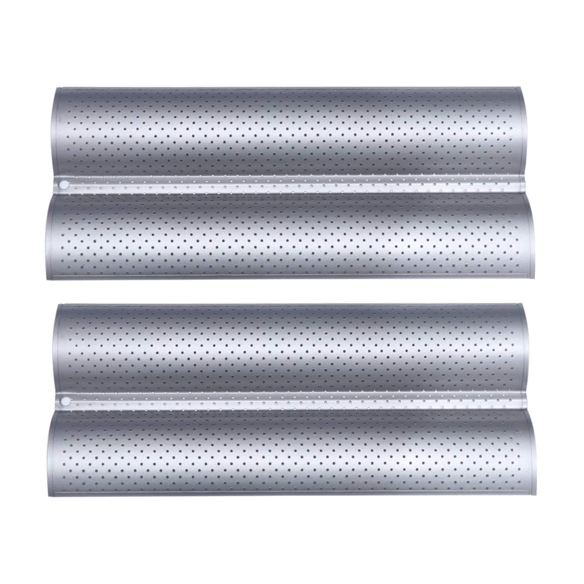 GRIRIW 2 Pack Non-stick Bread Loaf Pans Baking Pan Wire Rack for French Bread