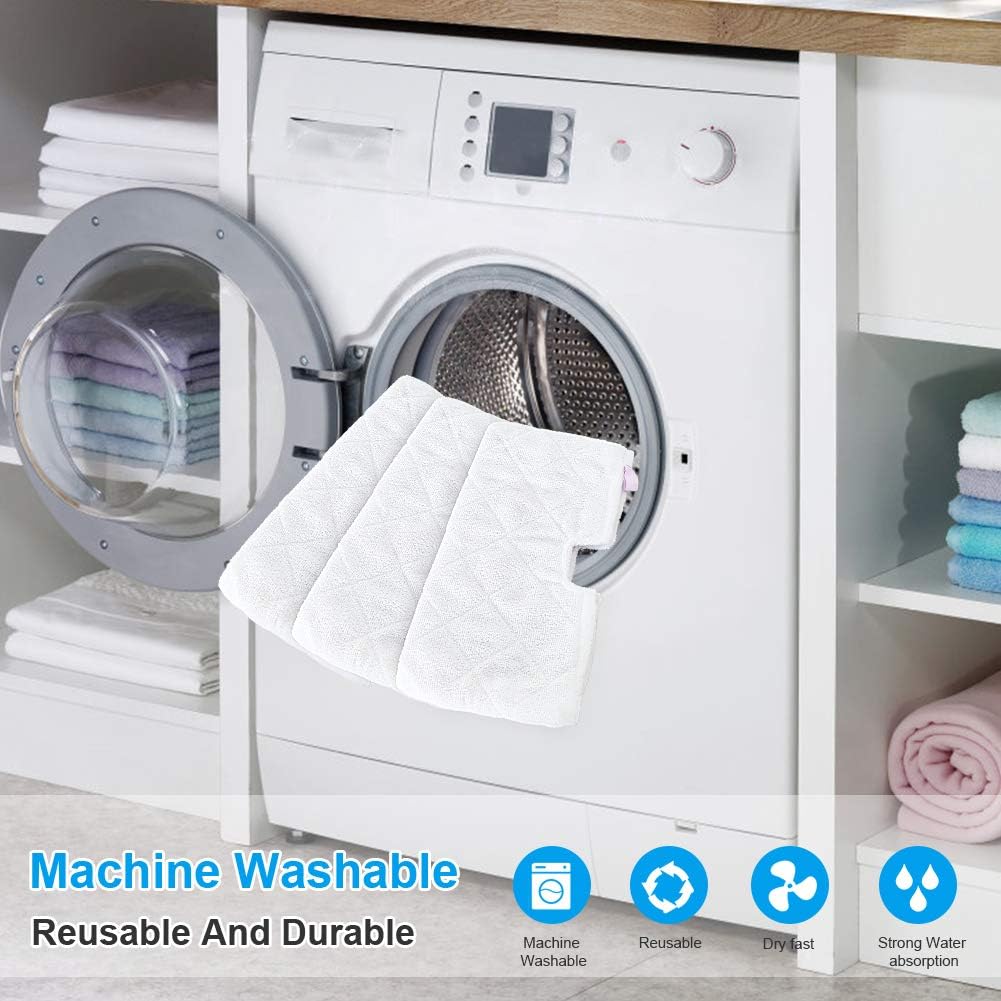 Fushing 10Pcs Steam Mop Pads, Washable Microfiber Cleaning Steamer Replacement Pads for Shark Steam Pocket Mop Hard Floor Cleaner S3500 Series S3501 S3550 S3601 S3601D S3801 S3801CO S3901 SE450 S2901