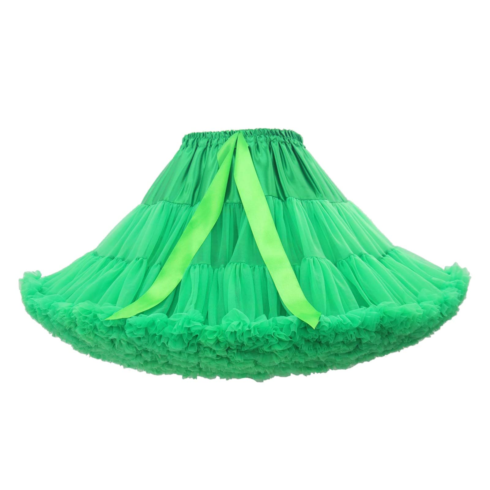 Cocila Jupe en Tulle Femme avec Nœud De Couleur Unie pour Femmes Costume Danse Jupette Classique Fille Longue Tutu Courte Fluo Adulte Deguisement Volant Vetement Carnaval Short