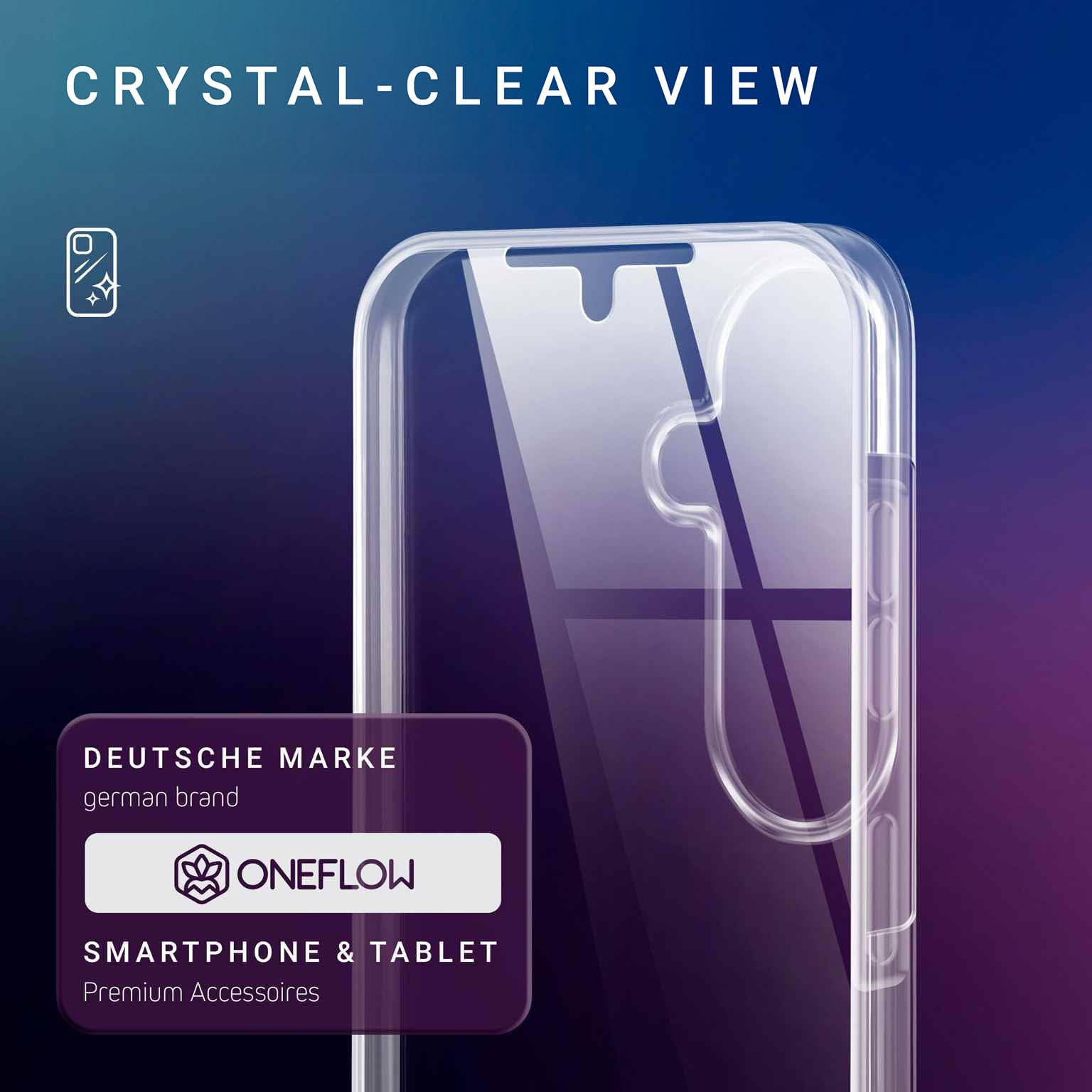 ONEFLOW Etui Touch Case do Samsung Galaxy S26 Plus, pełna ochrona 360 stopni, dwustronne etui na telefon komórkowy z ochroną wyświetlacza, przezroczyste etui ochronne z przodu i z tyłu, odporne na