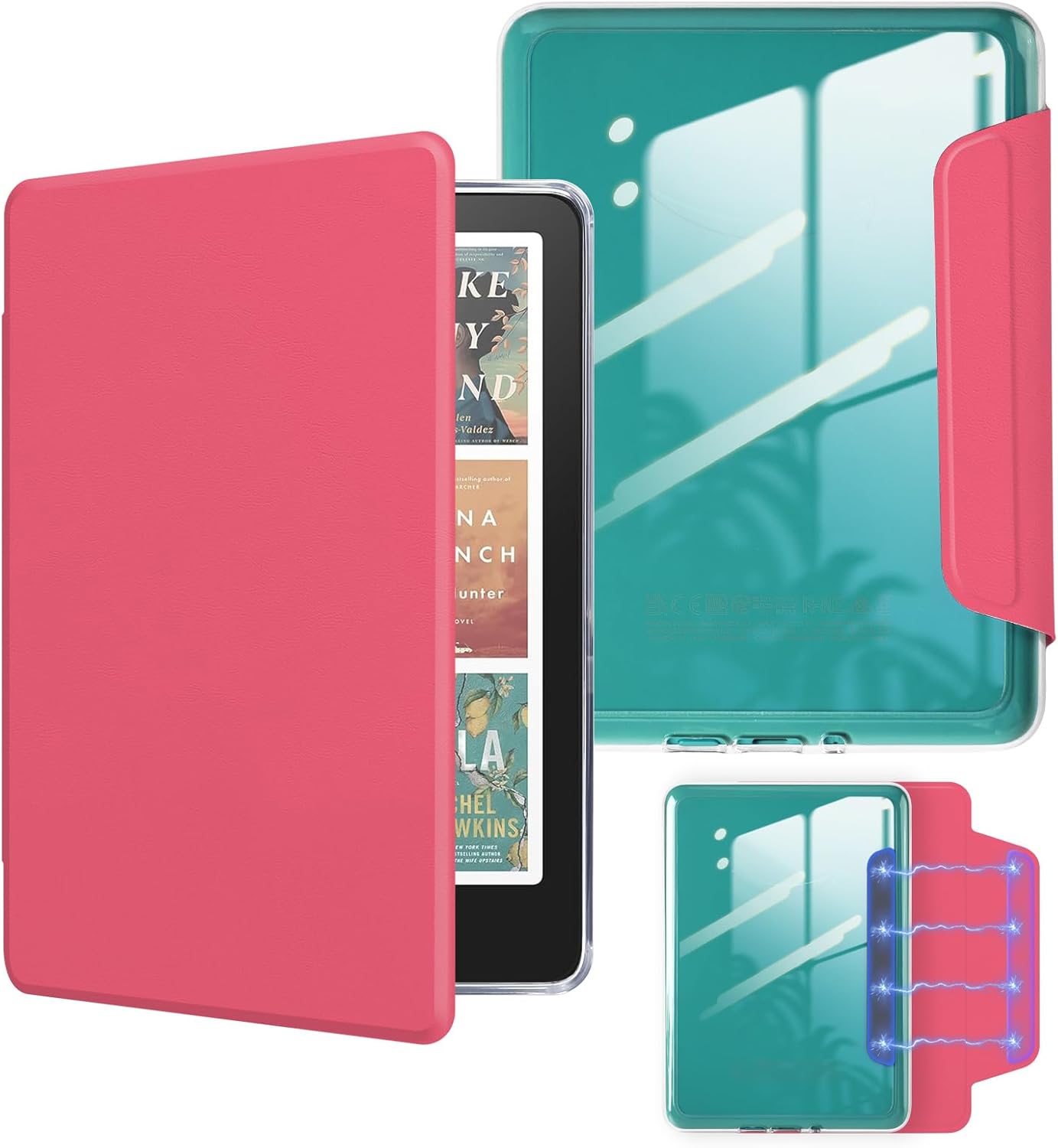 Detachable Magnetic Case for All-New 7" Kindle Paperwhite 12th Gen 2024&Kindle Colorsoft 2025, PU Leather Cover and Transparent Hard Back Shell with Auto Sleep/Wake,Light Coffee