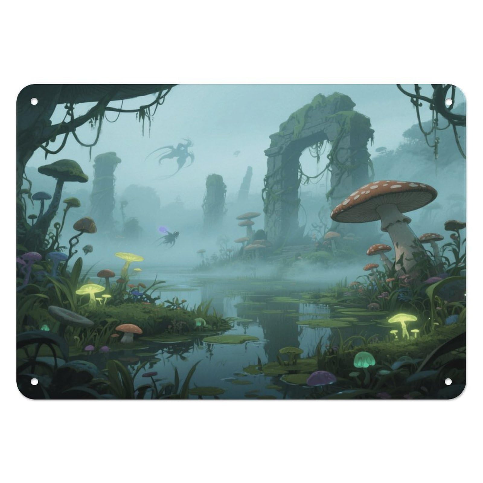 Fekiloot Style Mysterious Swamp Wall Decor Iron Painting Metal Sign