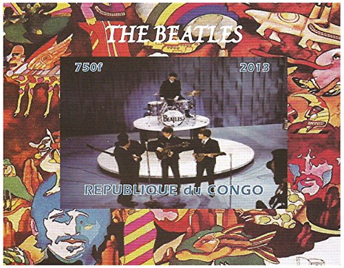 I Beatles sul palco imperforate foglio di francobolli in miniatura - 2013 / 750F / Congo