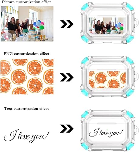 Miniatura 8 de Funda personalizada con nombre de foto para AirPods Pro 2 con llavero funda personalizada de TPU suave transparente para AirPods Pro de segunda