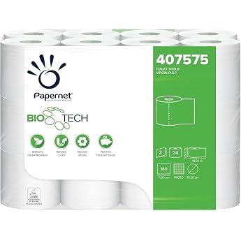 Papernet 407575 Bio Tech 2-Ply Self-Dissolving Toilet Paper for Camping Boat Camping Toilet Paper Size 24 Rolls