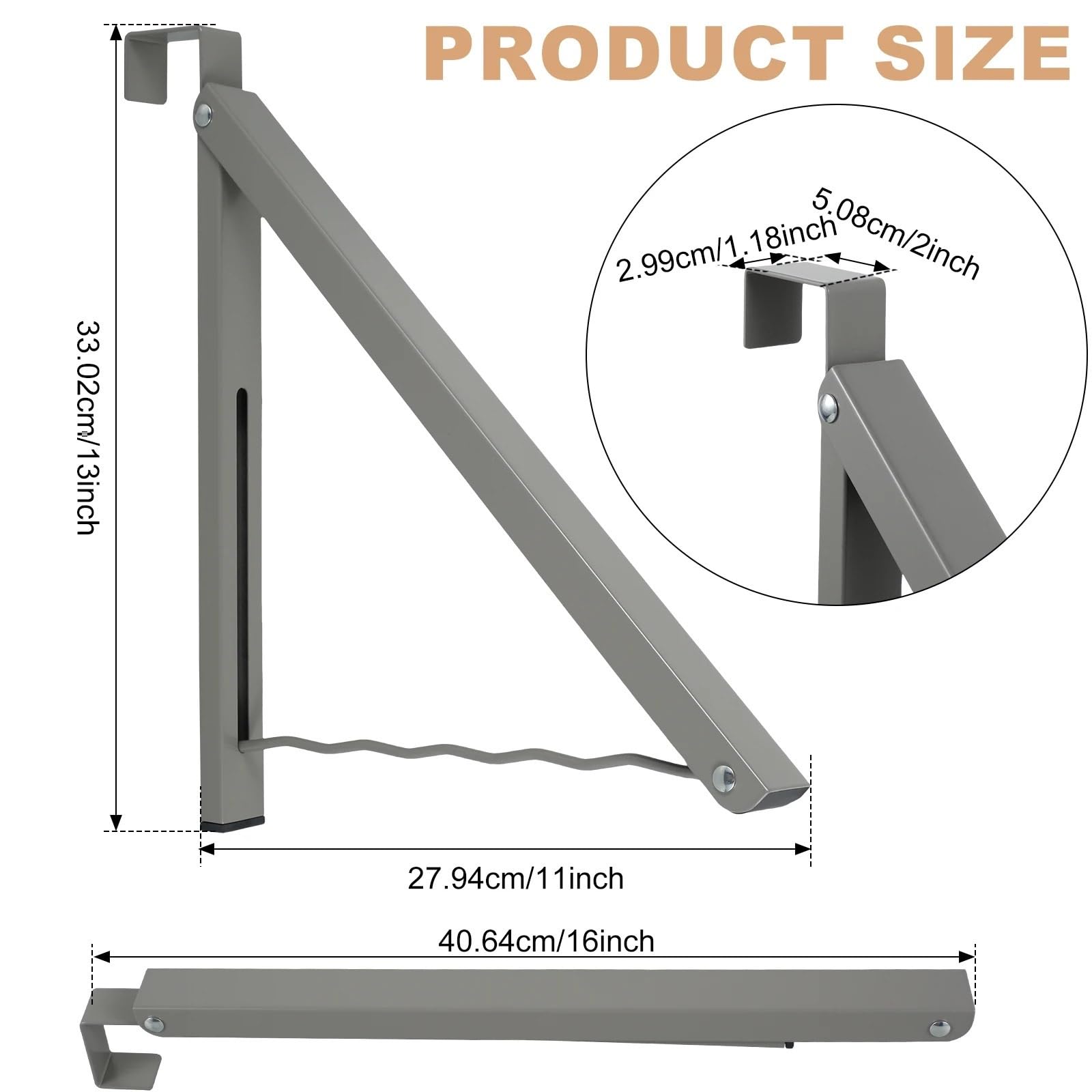 Gancho para puerta Ganchos for colgar sobre la puerta, colgador de acero inoxidable sin perforaciones, organizador for dormitorio, abrigo, sombrero, plegable, 2 uds(White)