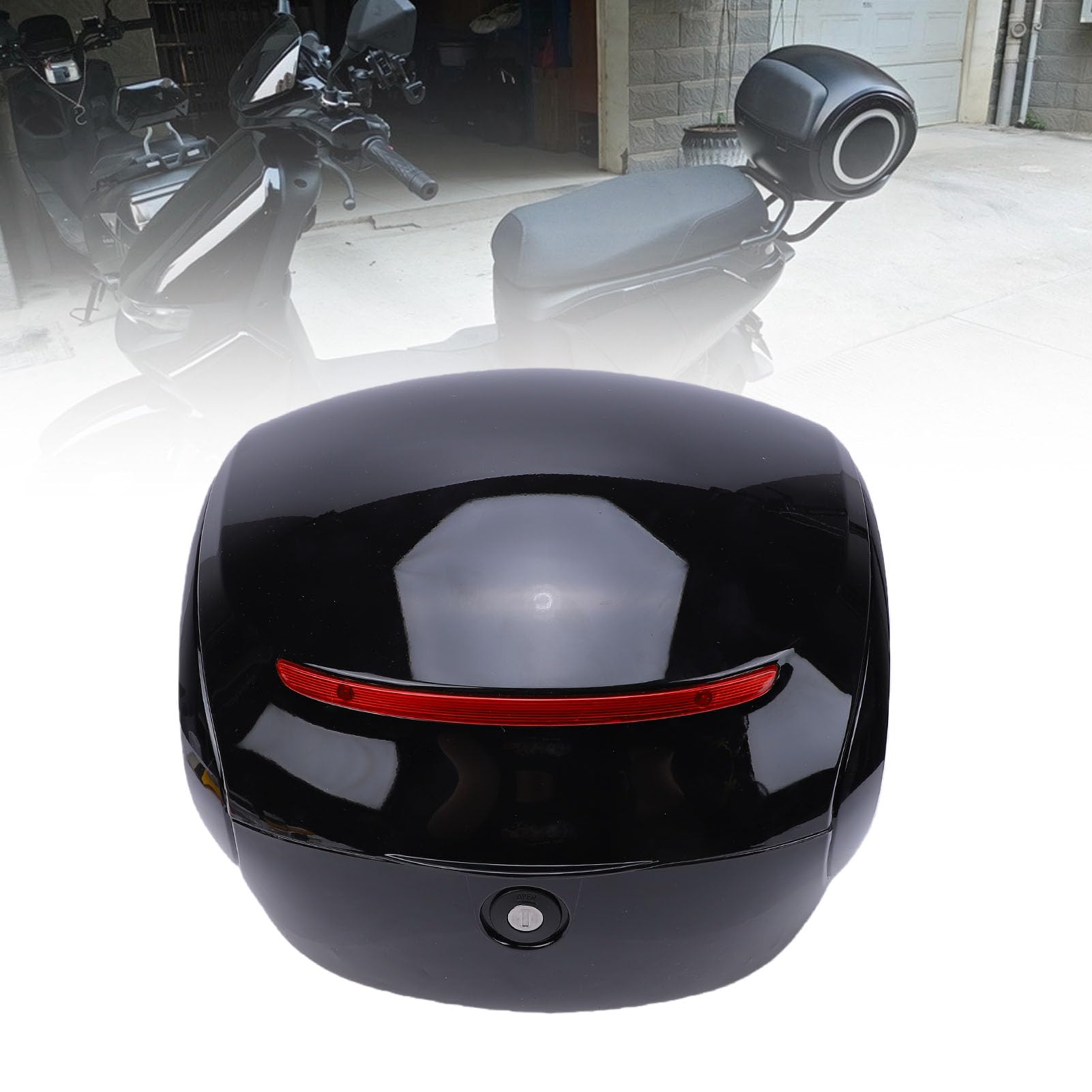 Acouto Kufer Górny Motocykla 32L ABS Sportowy Dowód Przenośny Kufer Górny na hulajnogę elektryczną Biały do ​​zdejmowanego ABS Twoje Pudełko Wykonane z Lekkiego, Dobrze Izolującego bagażu. Capa