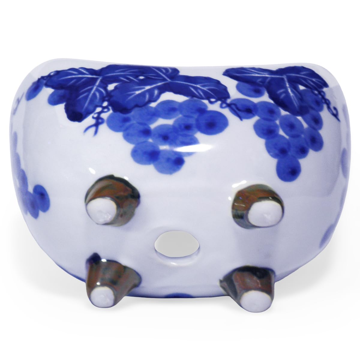 Amazon.co.jp: 植木鉢 陶器 三日月 脚付き おしゃれ 和風(葡萄 ぶどう
