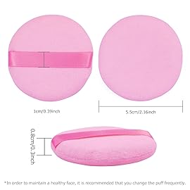Flytianmy 9Pcs Powder Puffs, 2.16 Inch Round Face Makeup Puff for Body Loose Powder Beauty Makeup Tool Pink
