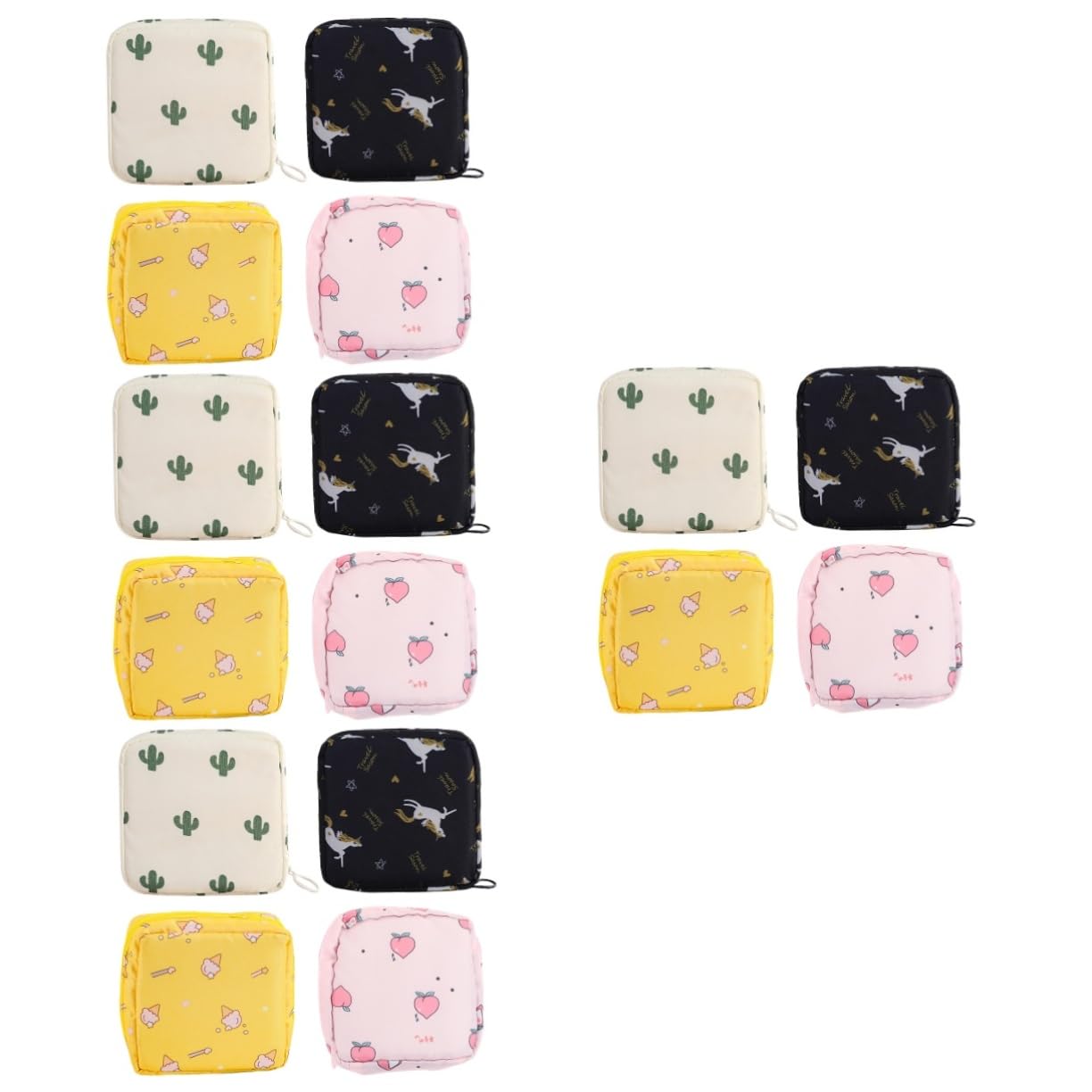 ABOOFAN 16piezas Bolsa De Almacenamiento Para Toallas Sanitarias y Tampones Diseño Adorable Bolsa Portátil Para Menstruación Para Guardar Artículos y Tarjetas