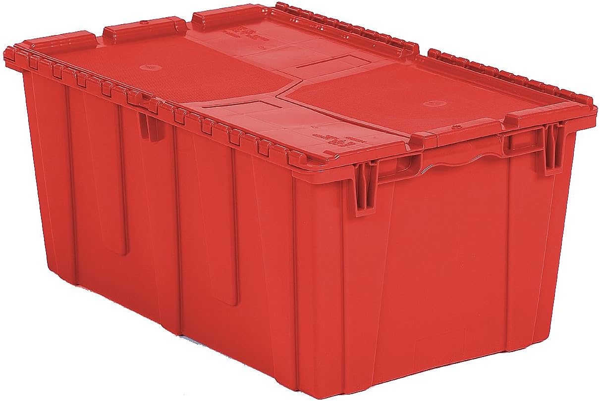Orbis 26-7/8"L x 16-7/8"W x 12-1/8"H High Density Polyethylene Attached Lid Container, Red - FP243 Red