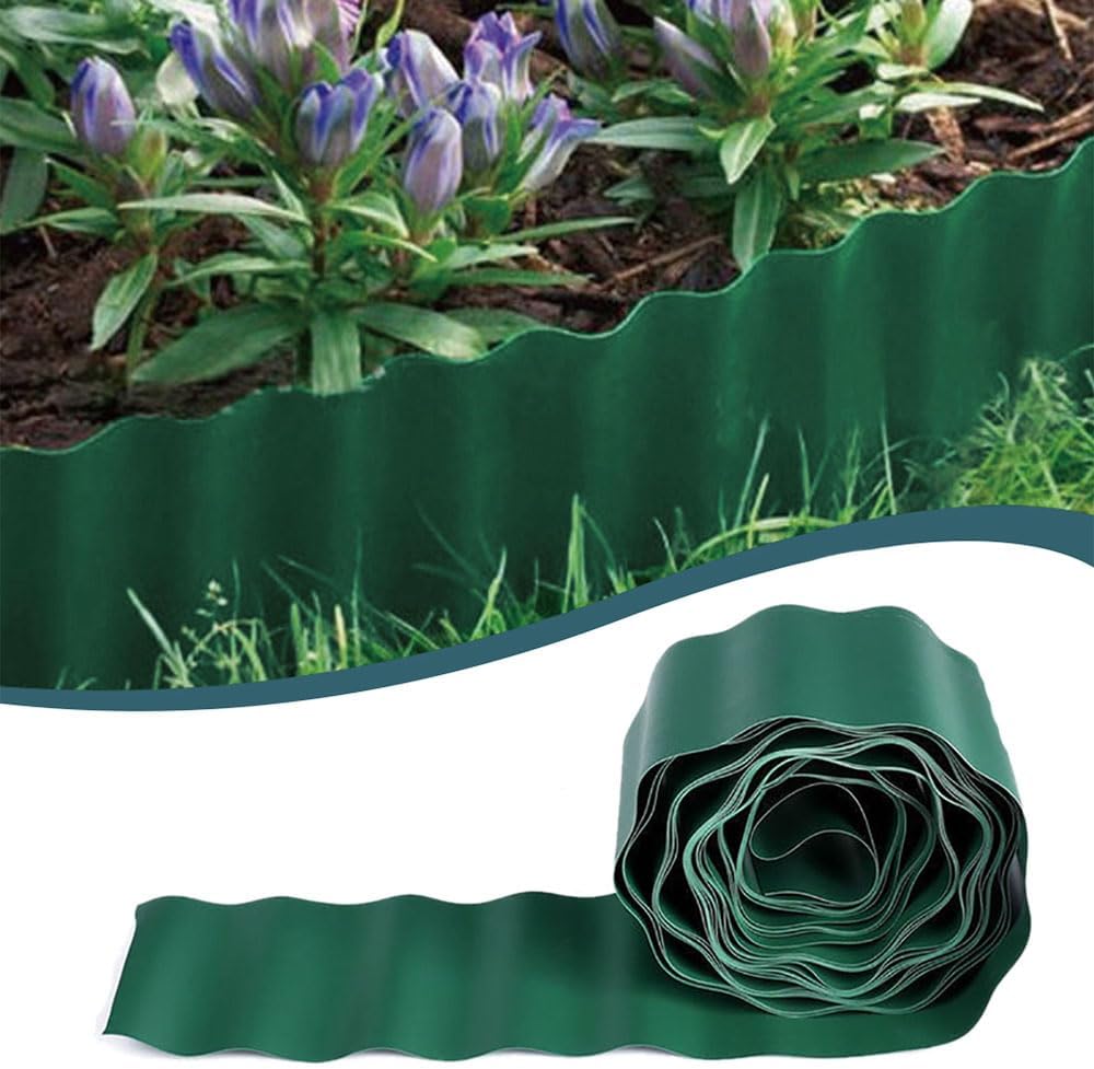 Garden Lawn Edging Border Plastic - 15CM X 9M aver Edging, Lawn Edging, Antirust Flexibility Sturdy Plastic Garden Edging Border Fence for Vegetable, Flower Beds, DIY Patios and Lawns Edging