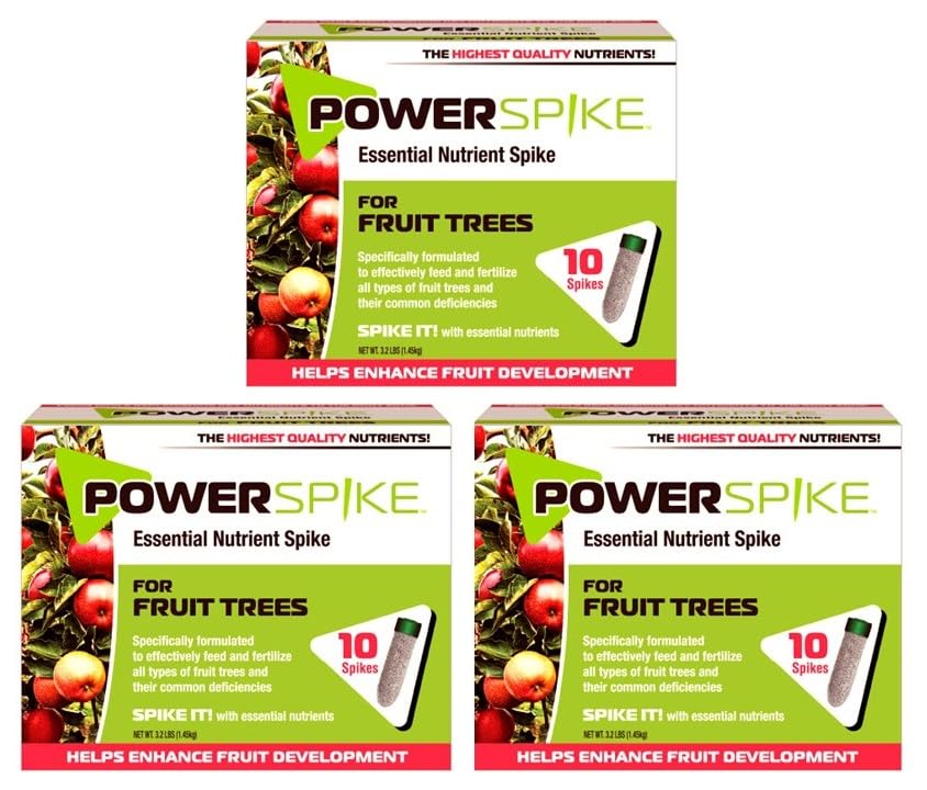 Power Spike for Fruit Trees. Essential Nutrient Spike formulated to Feed All Types of Fruit Trees (Apple, Peach, Orange, Lemon, Lime, etc.) and Address Common Deficiencies (30 Spikes - 9.6 Lbs)