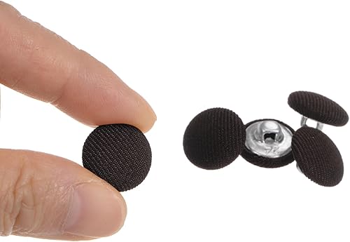 Miniatura 9 de HARFINGTON 10 botones de tela de 32L cubiertos de tela de 0.787 in, botones de costura redondos de metal para trajes blusas de vestir, color rosa