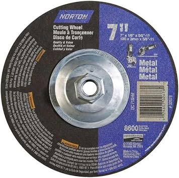 NORTON ABRASIVES/ST GOBAIN 07660702678 Depressed Center Grinding Wheel, 7" x 1/4", 5/8-11"