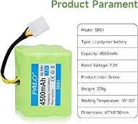 CITYORK NiMH Akkumulátor Csomag Neato XV Robotporszívókhoz - 2db 7.2V 4500mAh - XV-11/12/14/15/21/25 Modellekhez - Hosszú Élettartam 6