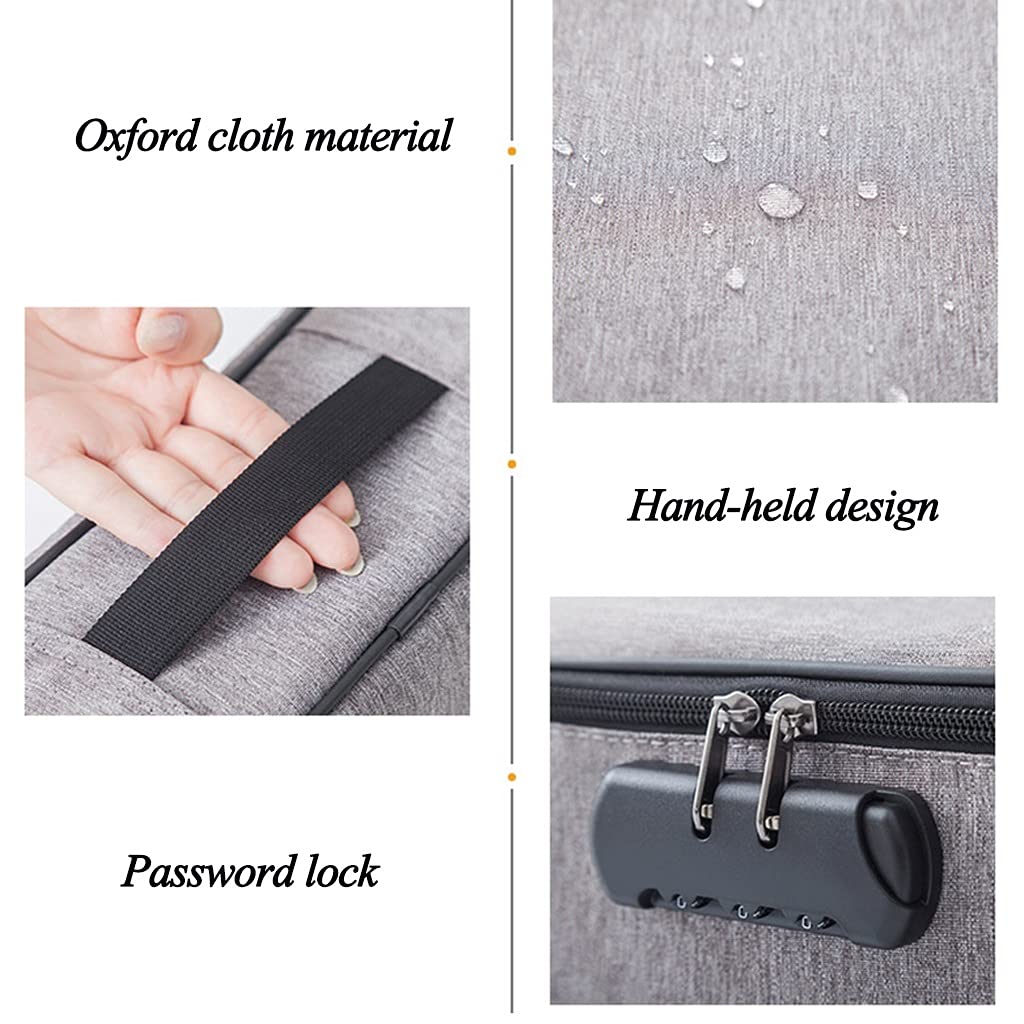 Busta per documenti, Portadocumenti con cerniera, borse organizer for documenti for lavoro, organizzazione domestica e conservazione(Grey)