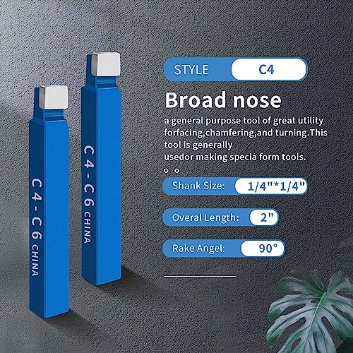 Senduo 10Pcs 1/4" Metal Lathe Tooling Carbide Tip Tipped Cutter Tool,C6 Bit Cutting Set,For Metal Lathe Turning, Boring, And Chamfering #TOP5