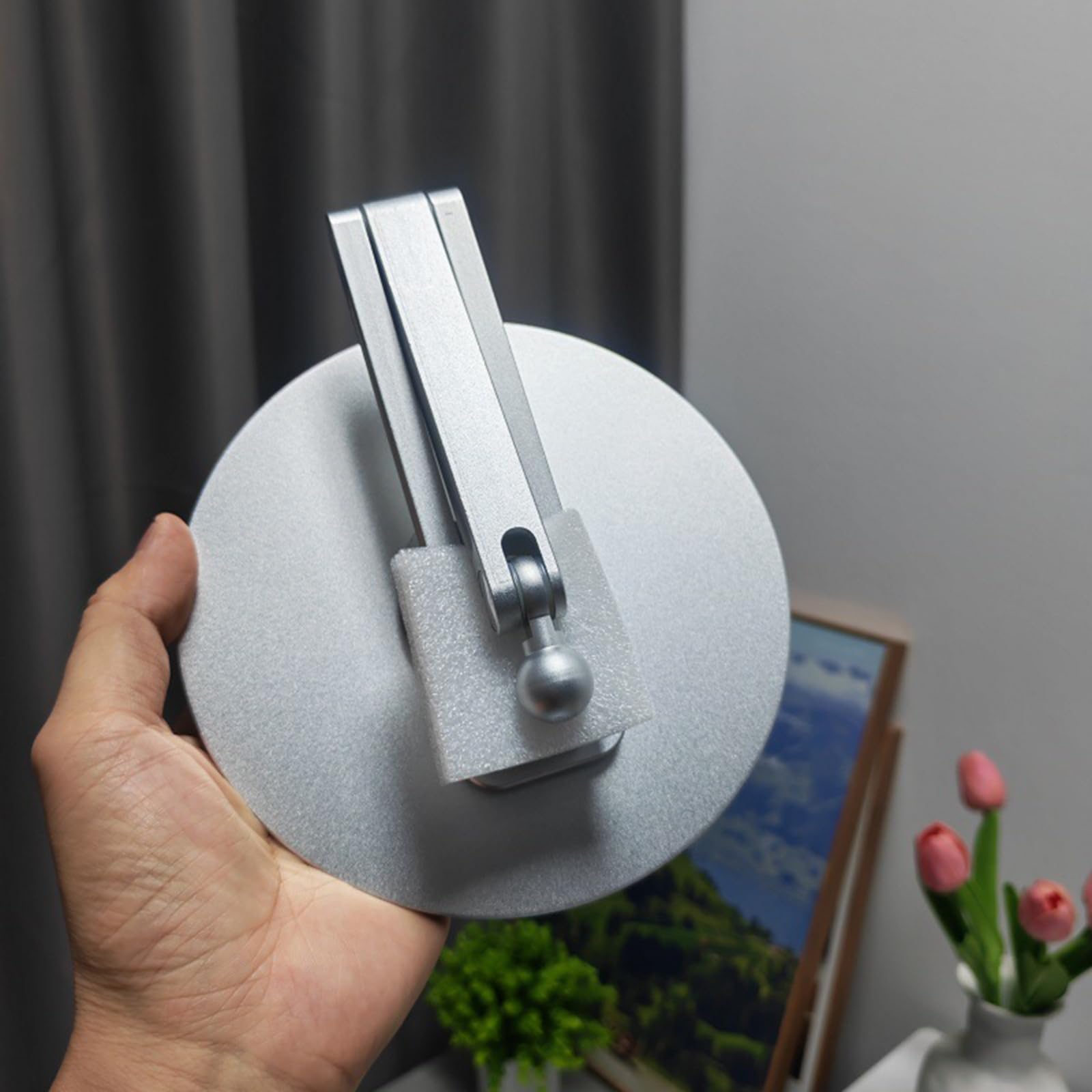 Supporto magnetico per telefono, base girevole pieghevole, Silver