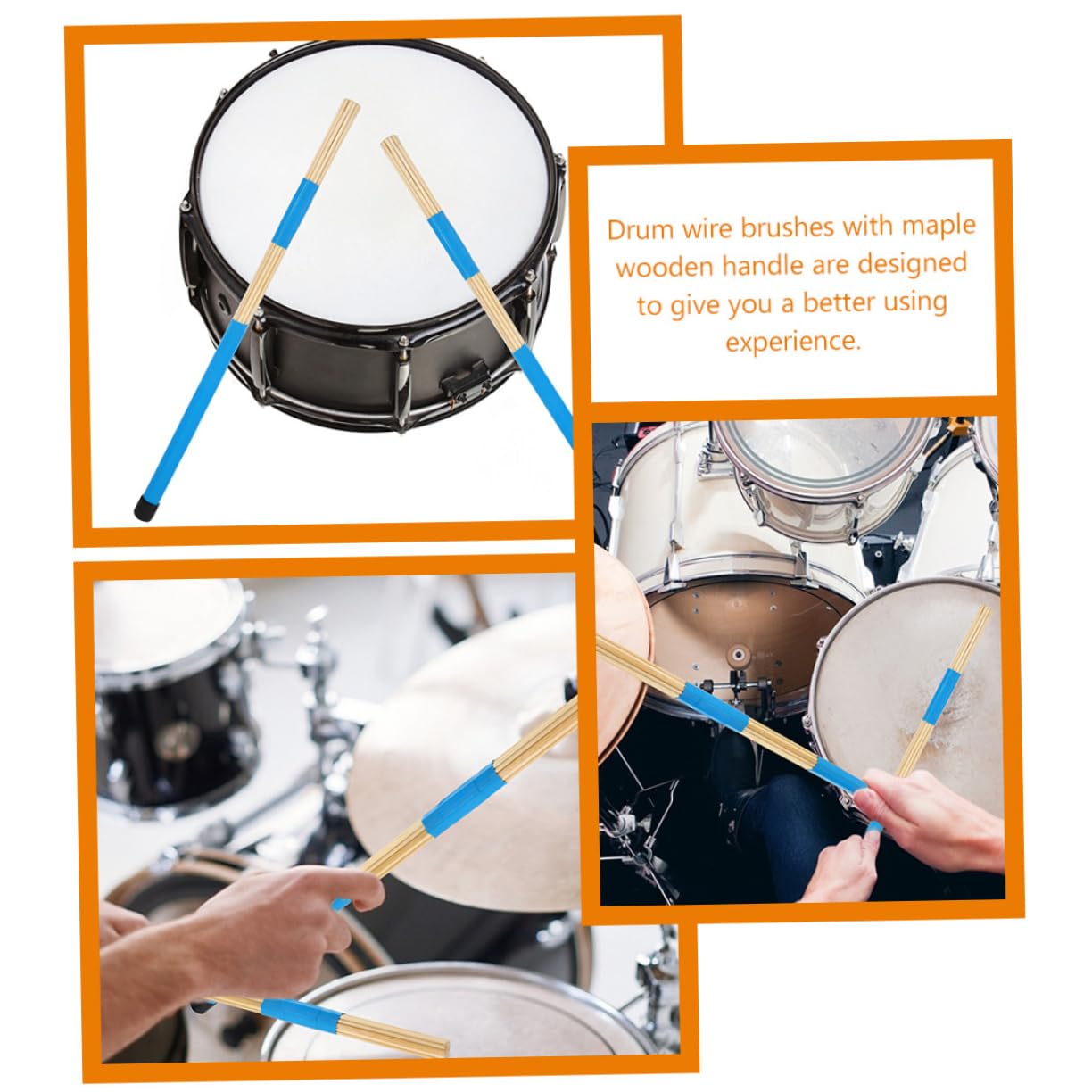 FUNOMOCYA Percussion Drum Brush for Adults Pair Musical Instrument Accessories Drumstick for