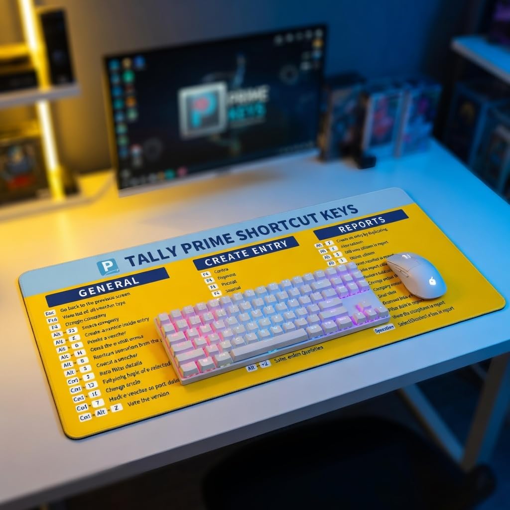 Ledger Series (800x300mm) Extended Mouse Pad - 2mm Ultra-Slim Sleek Desk Mat | Accounting Shortcuts Reference Guide Compatible with Tally Prime | Waterproof & Anti-Fray Stitched Edges-image-18