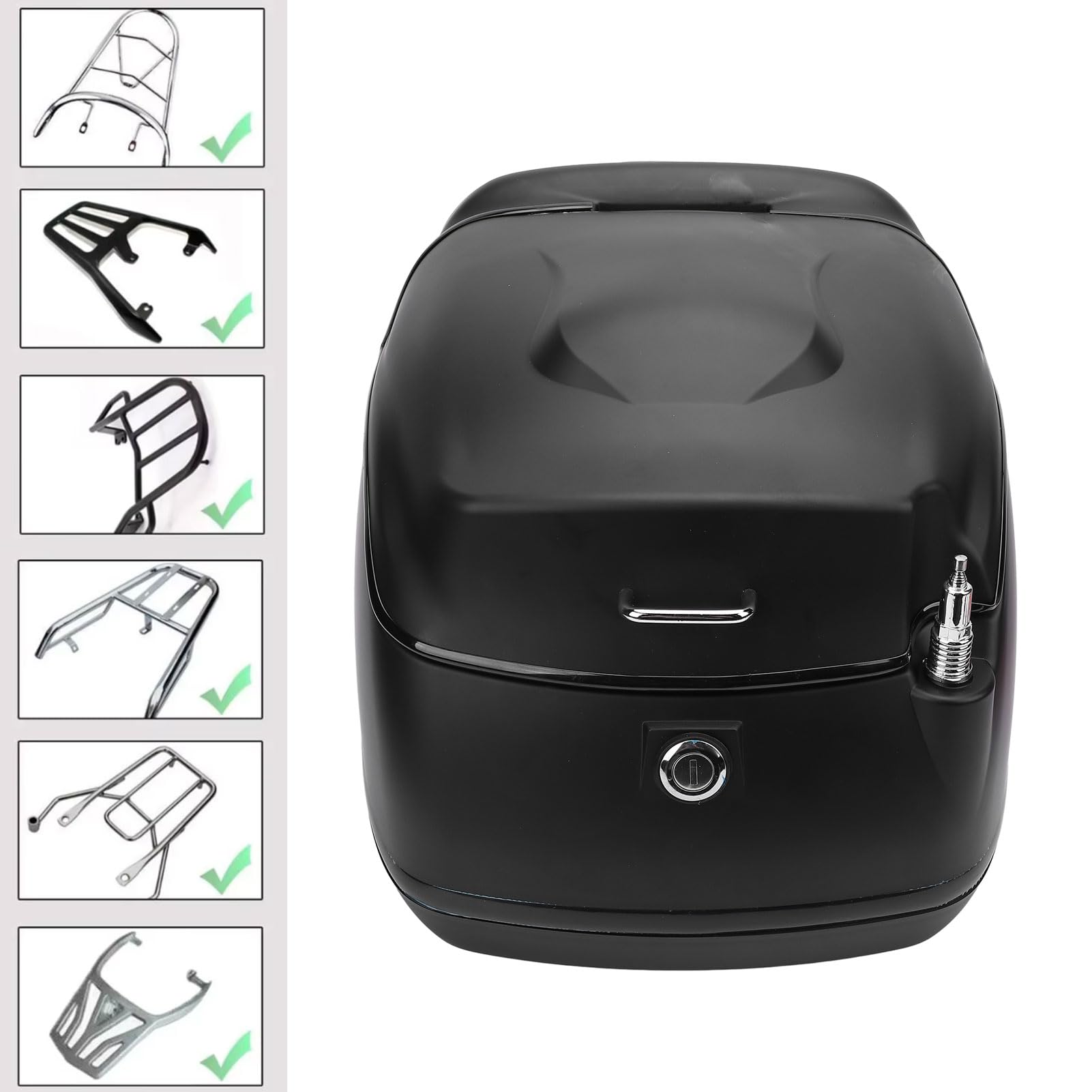 Luocute Baúl para Motocicleta de 38 L, Baúl Retro para Motocicleta con Cerradura con Llave, Baúl para Equipaje de Casco para Scooters, Motocicletas, Bicicletas Eléctricas, para