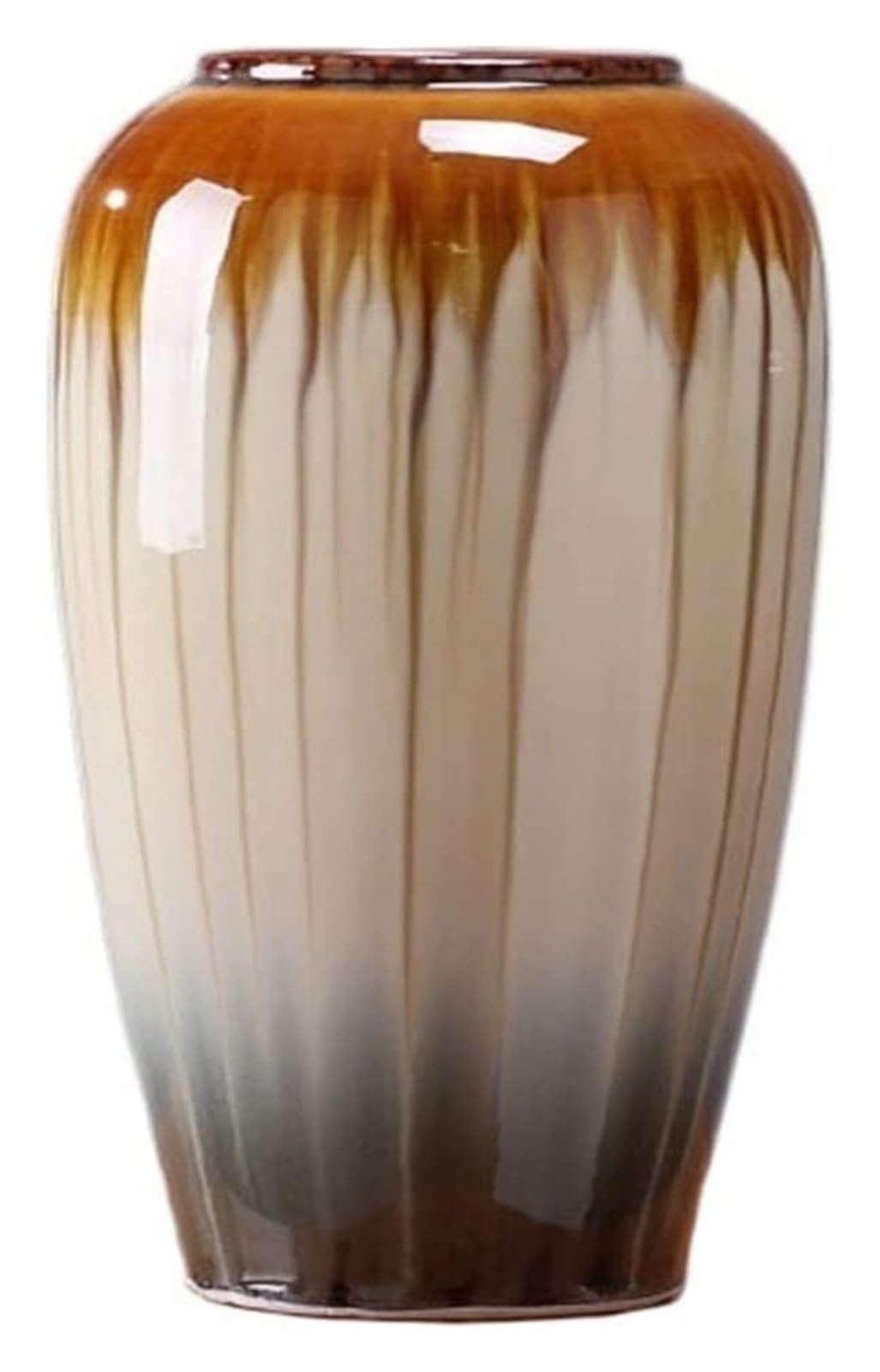 asdchZen Vase Chinese Zen Decorative Ornaments High Temperature Kiln Varying Glaze Ceramic Vase Desktop Flower Inserter Home