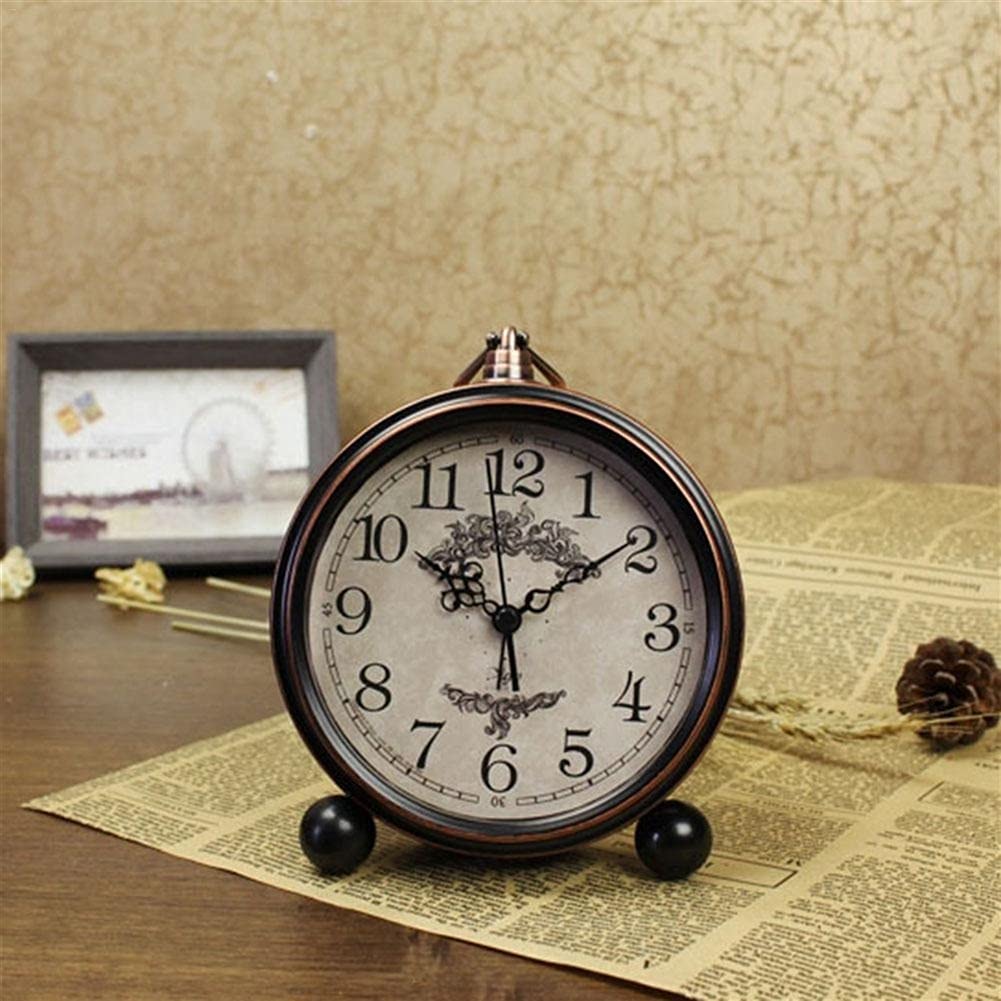 budzik Retro Budzik Vintage Staromodny budzik Ciche Nonticking Big Clock Świetne do ciężkich podkładów, Akumulator Kwarcowy analogowy alarm
