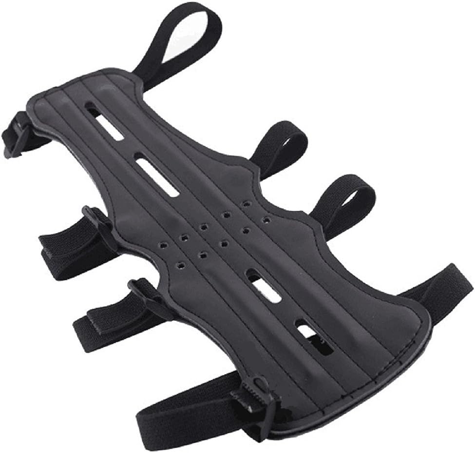 Fay Outdoor Sport Archery Protective Gear Leather Arm Guard Arrows Accessories Professional Protector with Adjustable Straps Black : Sports & Outdoors
