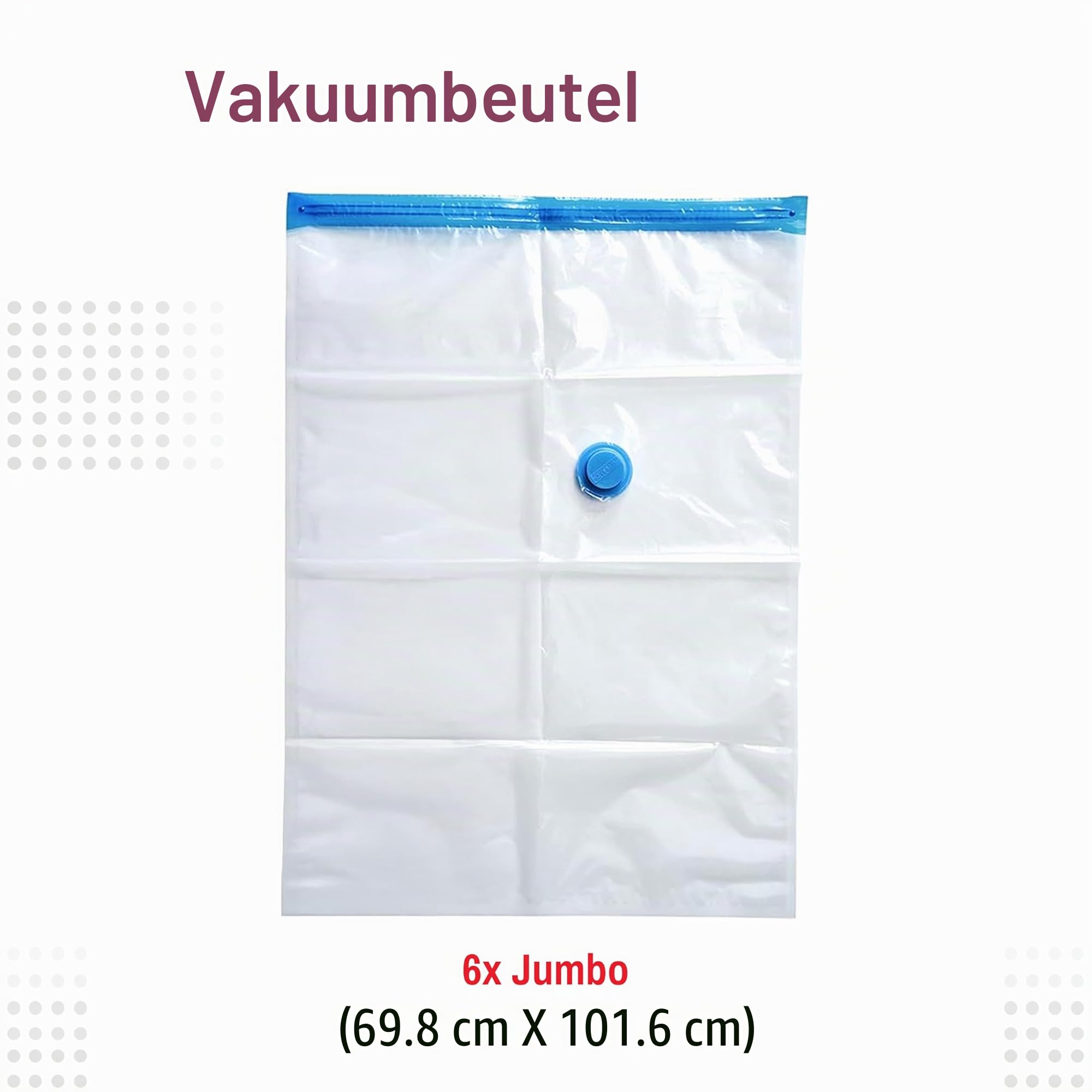 Spacesaver Hochwertige Vakuumbeutel für Kleidung, 80% mehr Stauraum Vakuum Aufbewahrungsbeutel mit Reise Pumpe Doppelreißverschluss und Dreifachdichtung, maximale Platzersparnis Jumbo-Größe 6 Pack