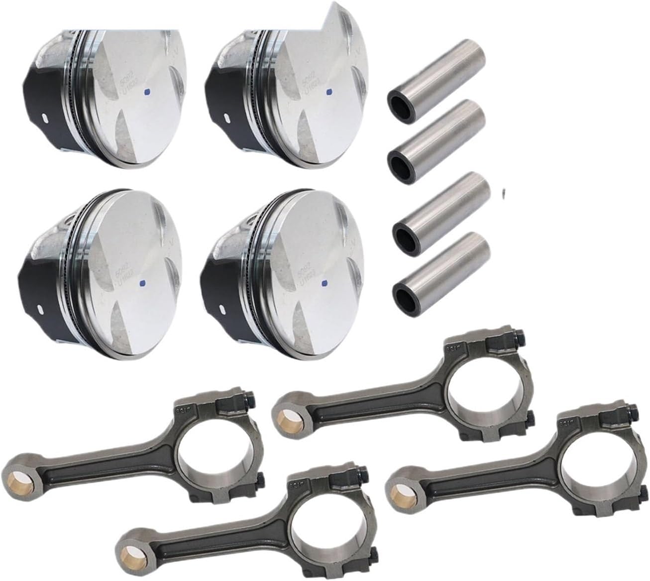 4pcs Pistons & Rings & Connecting Rod Kit 12578324 12654958 Compatible For Buick Chevrolet GMC Saturn 2.4L Car Engine Repair Parts