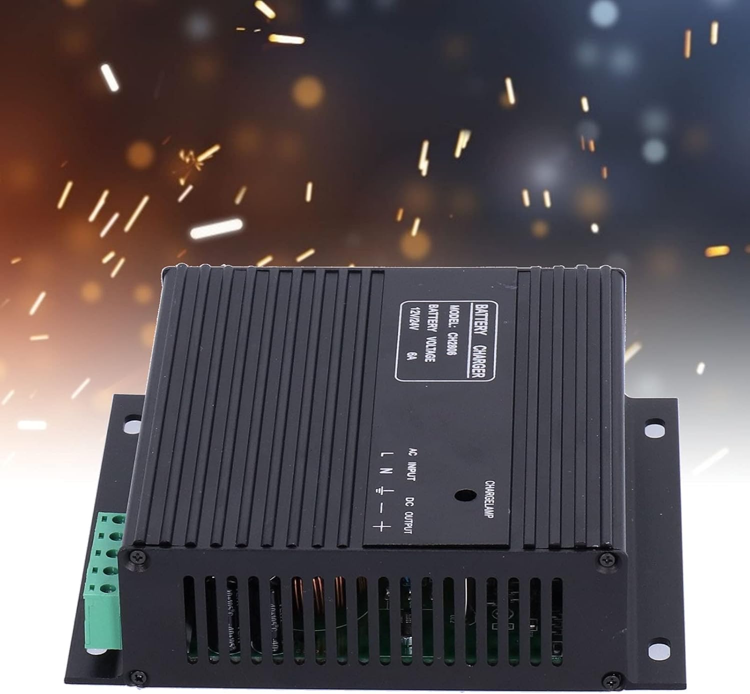 Generator Battery Charger Intelligent Automatic Float Charger for SCID Batteries 12V/24V 6A AC 160-277V CH2806