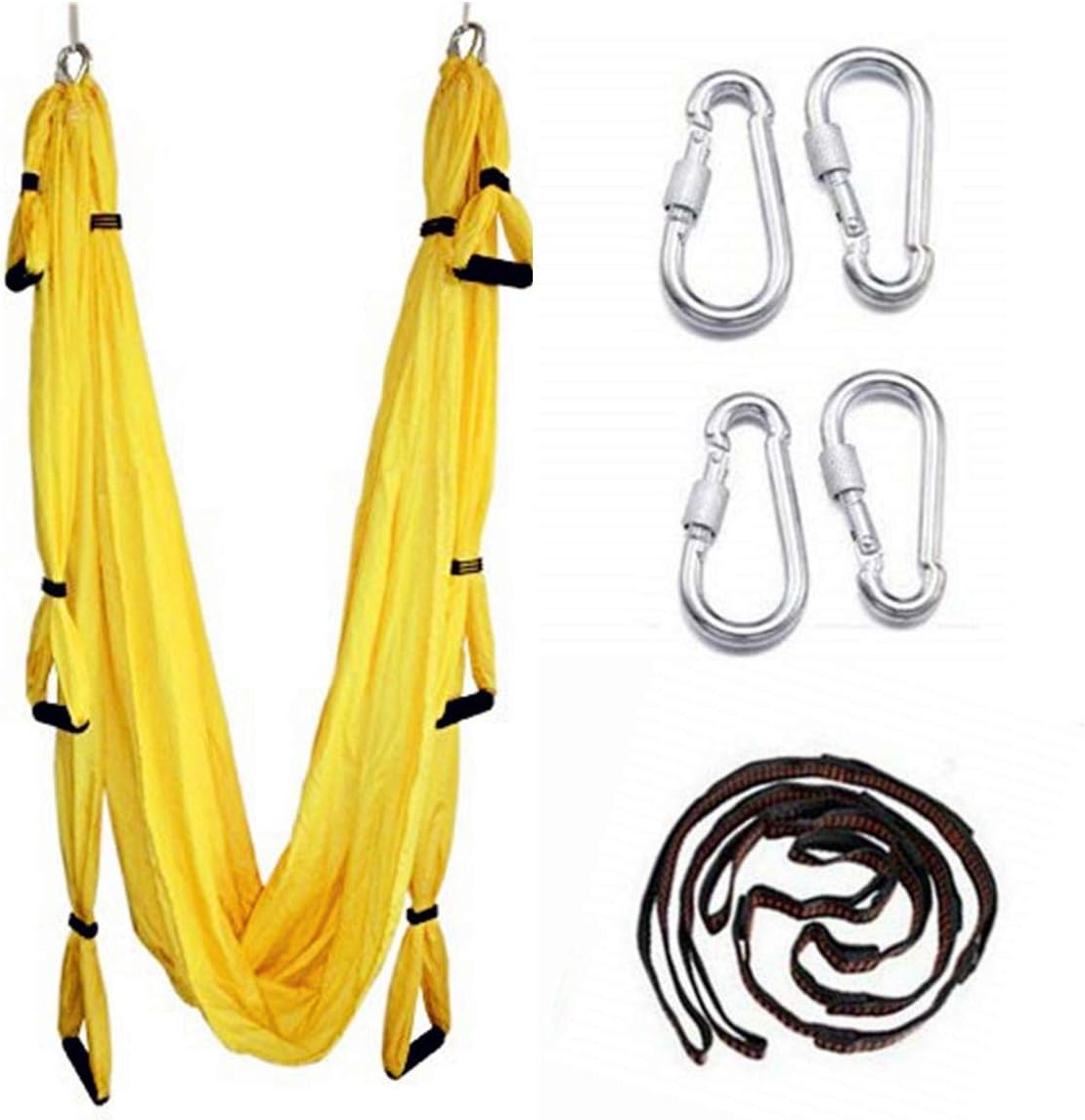 EverKing Aerial Yoga Swing - Ultra Strong Antigravity Yoga Hammock/Sling/Inversion Tool for Air Yoga Inversion Exercises (Yellow)