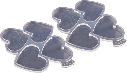 Miniatura 5 de 2 moldes de resina con forma de corazón de 1.7 pulgadas, molde epoxi de silicona para carrete de insignias, diseño holográfico