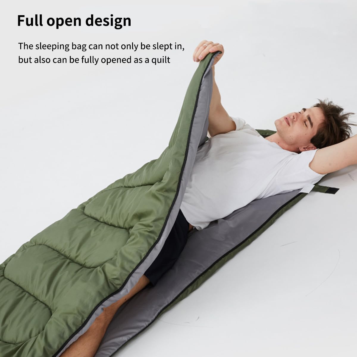 Sac De Couchage Léger 2,1x0,75 M – Imperméable, Convertible En Couverture – 700 G, Pour Camping, Randonnée Et Voyage