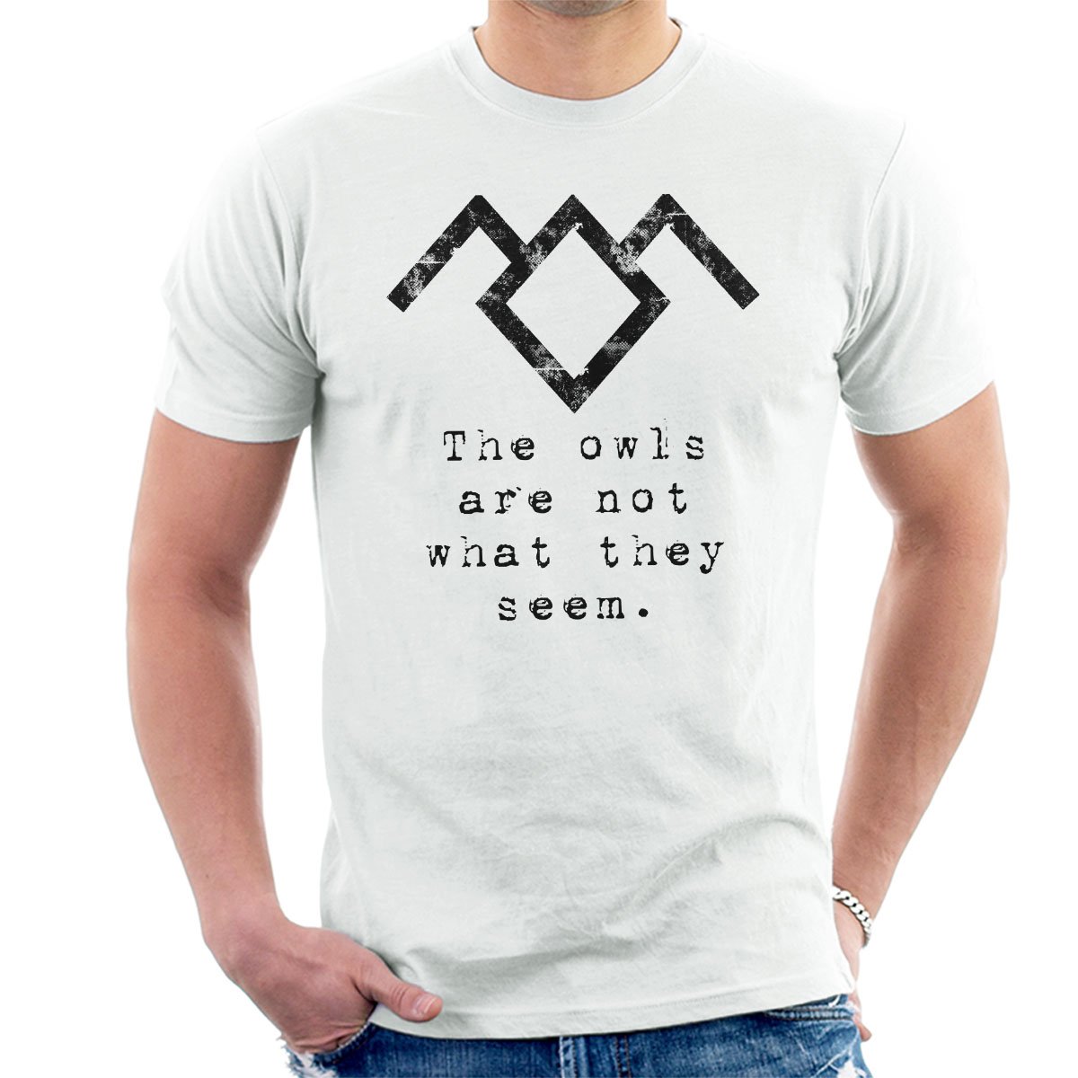 Cloud City 7 Men's White The Owls Are Not What They Seem Twin Peaks T-Shirt