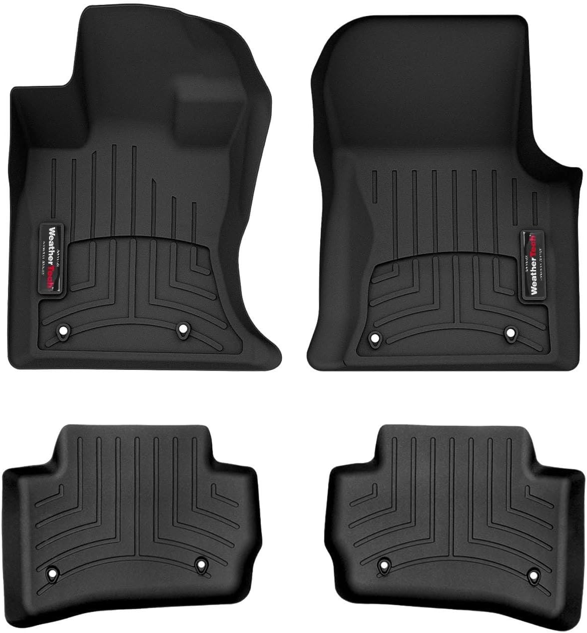 WeatherTech Custom Fit FloorLiners for Land Rover Rover Velar, F-Pace, 1st & 2nd Row (4416741-449632), Black