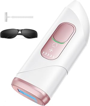 Laser Hair Removal Device with Ice Cooling Function, 999,900 Flash Light, IPL Hair Removal Painless Salon Quality at Home, Lazer Hair Removal for Women Upper Lip Bikini Line Body, Rose