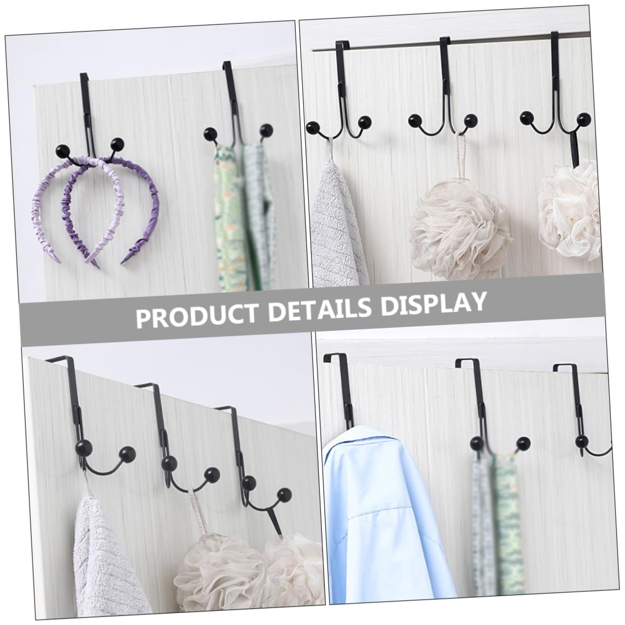 Levemolo 3pcs Over The Door Coat Hooks Heavy Duty Wall Hooks for Hanging Coats Bags Towels Easy Install Space Saving