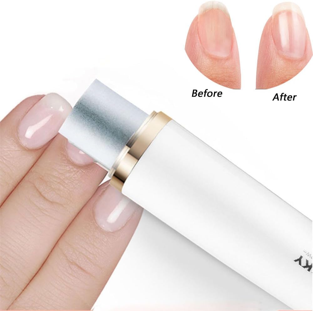 Electronic Nail Buffer and Polisher Machine,Nail File System Manicure and Pedicure Care Set,Nail Grinding,Shine Fingernails, Toenails(Includes 5 Rollers and 1 Battery)-White