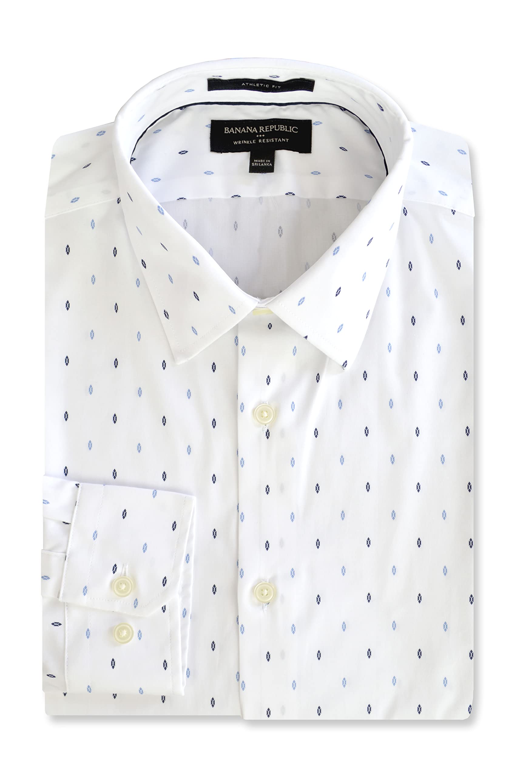 Banana Republic Mens Athletic Fit Wrinkle Resistant Button Down Shirt,