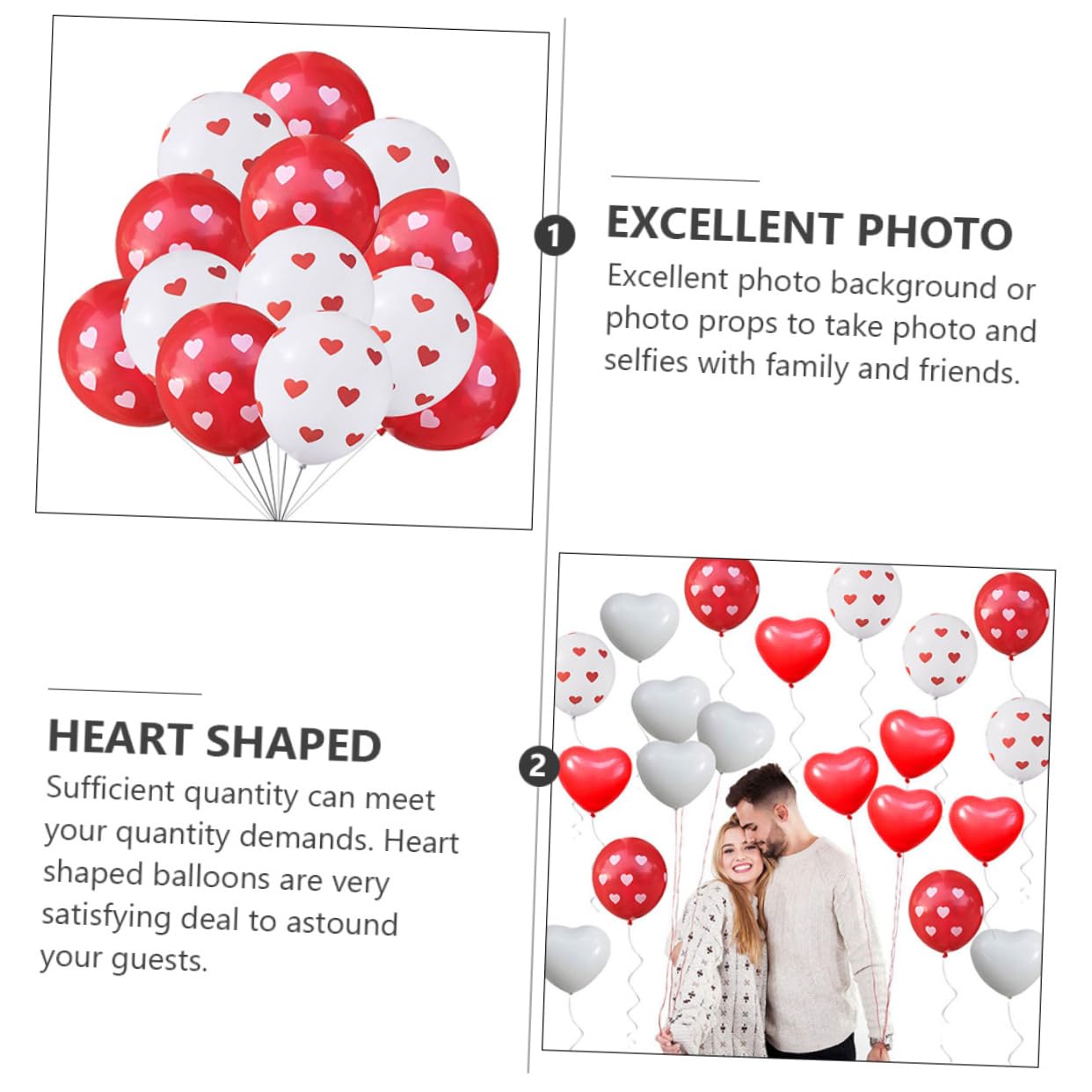 Abaodam 3juegos Globos De Forma De Para Decoración De San Valentín Bodas y Rojo y Perfectos Para Recuerdos