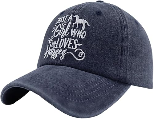 Miniatura 7 de Just Girl Who Loves Horse - Gorra de béisbol ajustable de algodón lavado para mujer