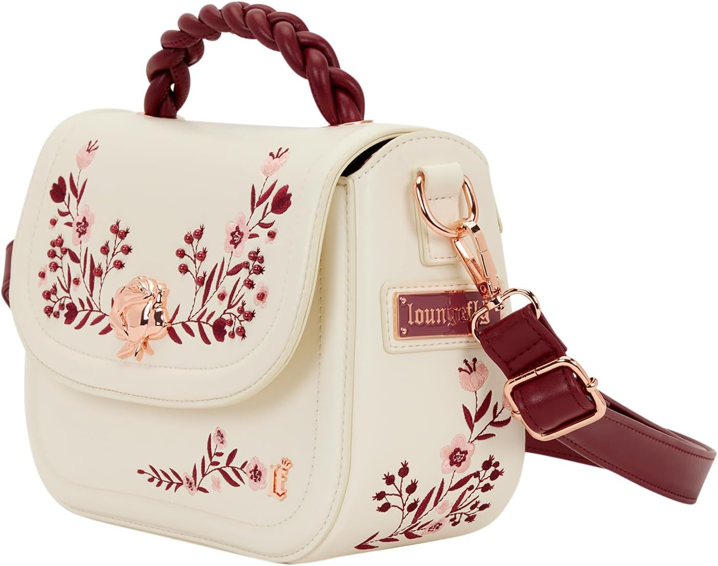 Loungefly Cream & Red Floral Crossbody Bag