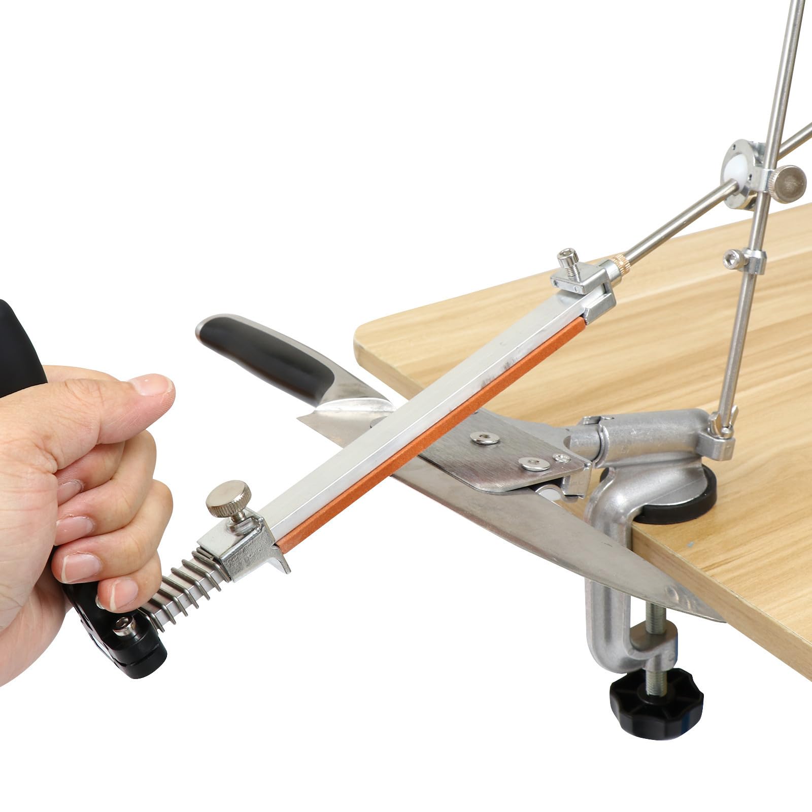 SHINEOFI Afilador de Cuchillos de Metal Ángulo Fijo, Herramienta Multifuncional para Cocina Fácil de Mantener, Adecuado para Instalar en Encimera o Estufa