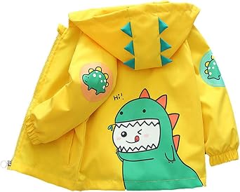 PINU Cartoon Dinosaur Series Zip Coat Thin Fashion Cute Hooded Jacket for Little Boys Girls Spring Autumn Summer