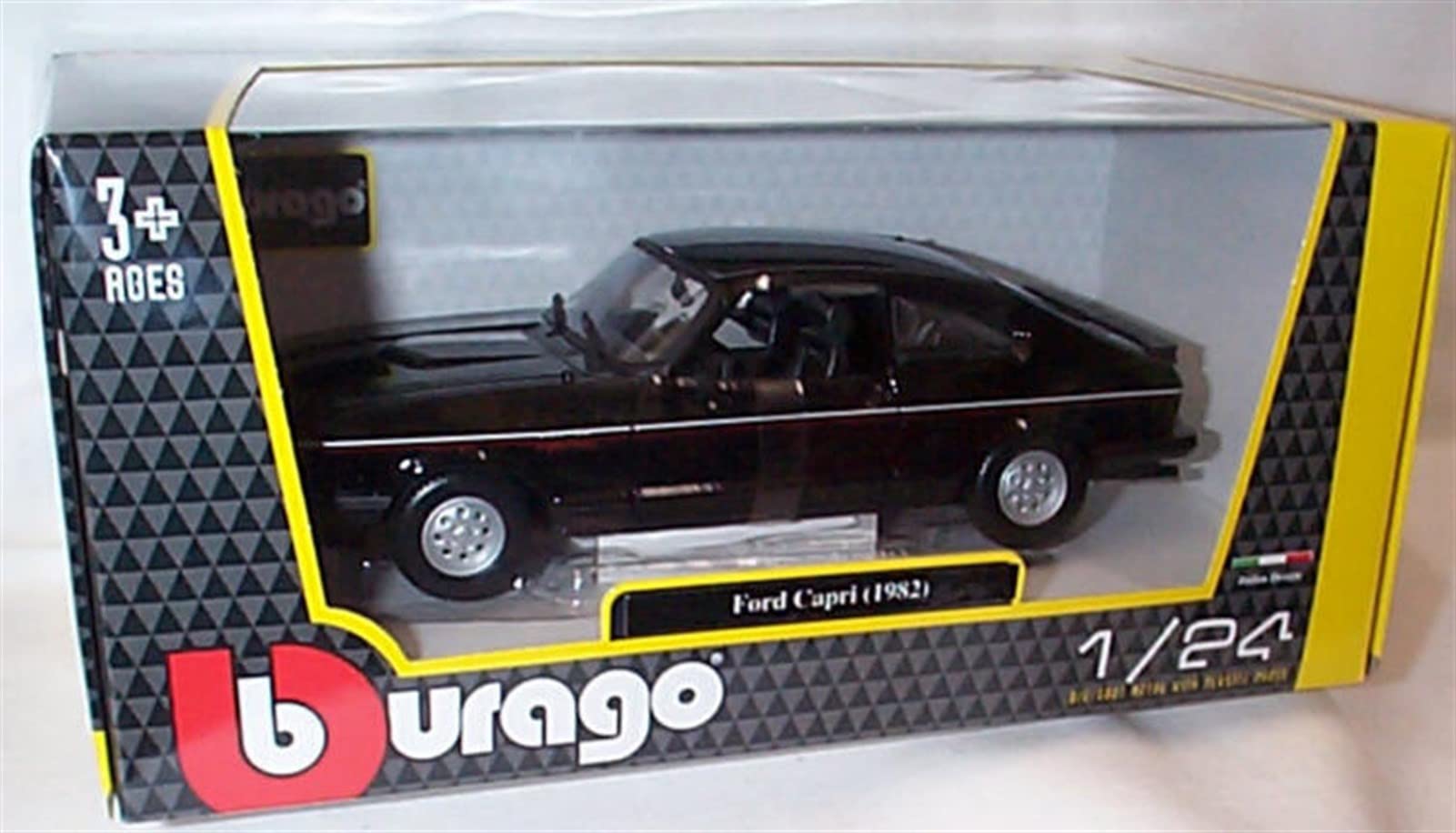 Bburago F0RD Capri 1982 MK3 2.8i Black Car 1:24 scale diecast model
