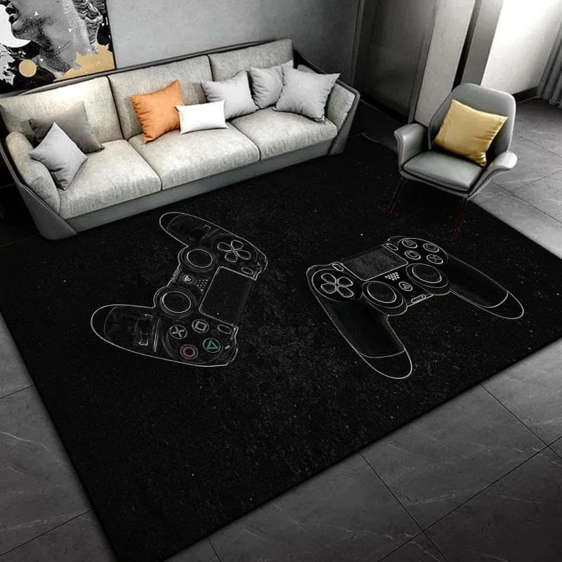 Tapis de jeu 3D ultra doux avec télécommande gamer antidérapant salon