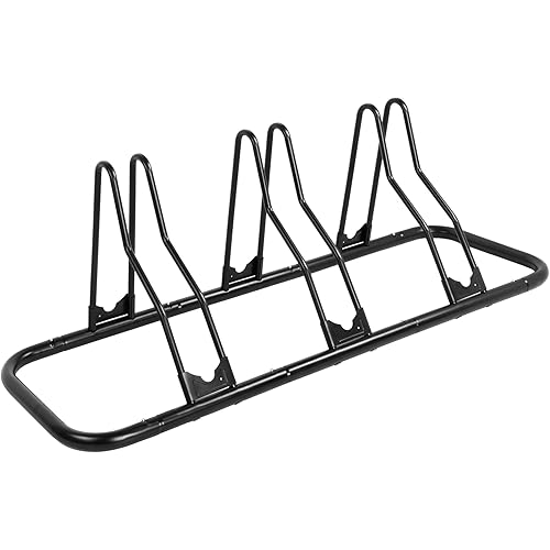 CyclingDeal 3-6 Bikes Floor Type Parking Rack Stand - for Mountain MTB Road Bicycles Indoor Garage Storage