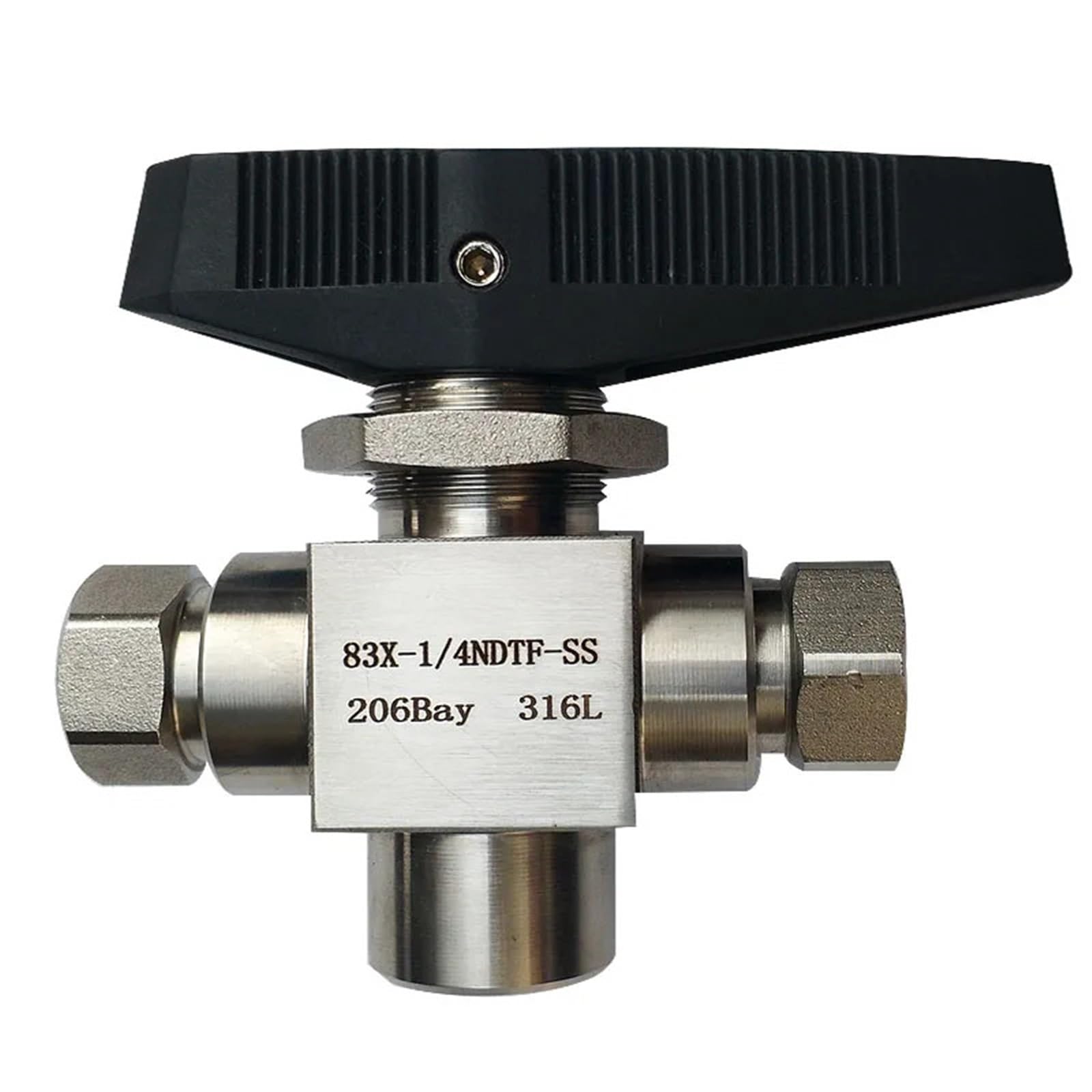 Válvula de alta presión CNG-1/4NPT 83F en T, acero inoxidable 304 para estación de gas